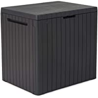 Keter Caja de Almacenaje City Antracita 113 L Plástico Look Madera Baúl Cofre